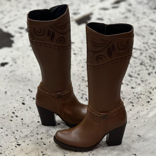 BOTAS VAQUERAS PULL UP MIEL TUBO ALTO