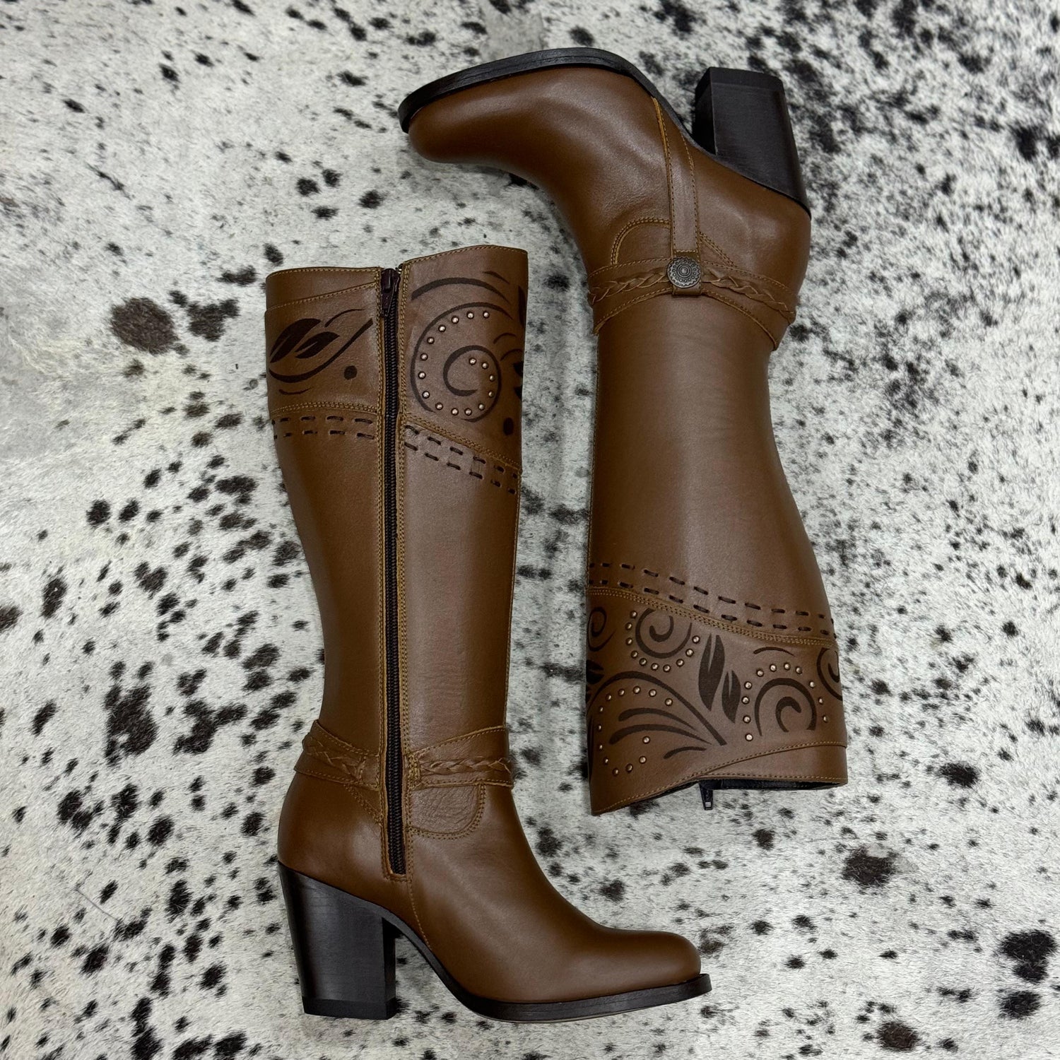 BOTAS VAQUERAS PULL UP MIEL TUBO ALTO