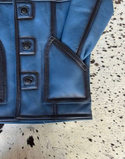 CHAMARRA BORREGO BOTONES BLUE