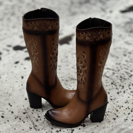 BOTAS VAQUERAS VANIDOSA PULL UP MIEL TUBO ALTO