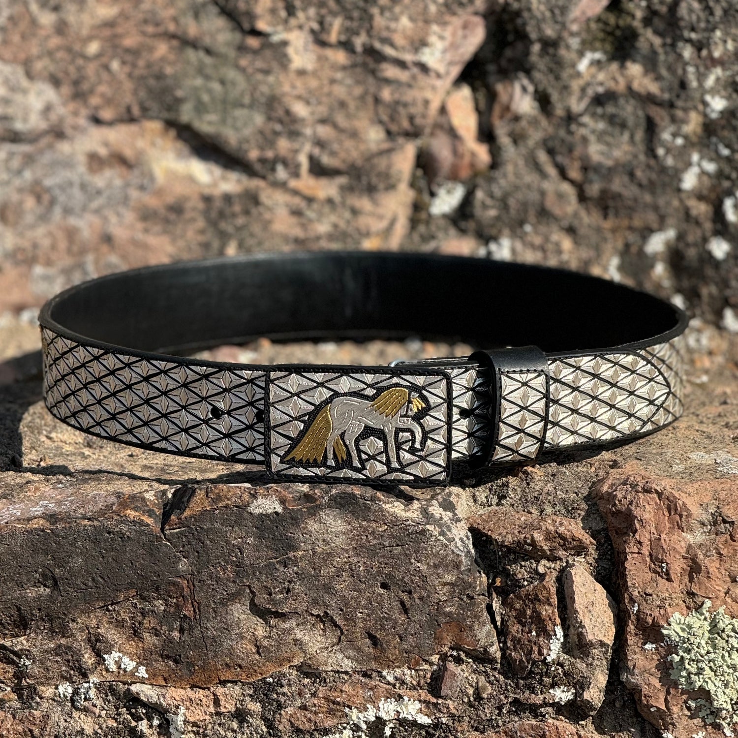 FAJO HILO DE PLATA ORIGINAL CABALLOS/DIAMANTES