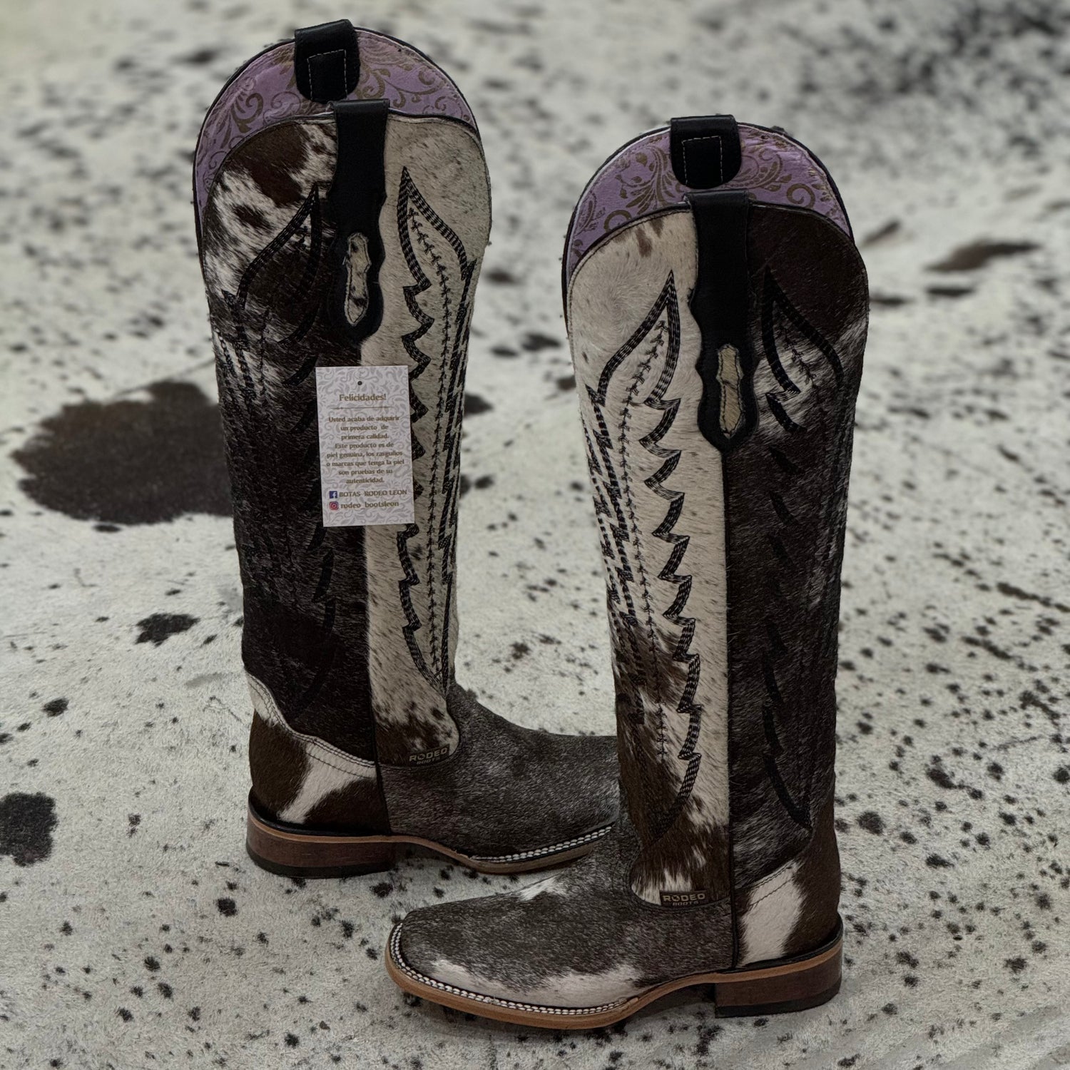 BOTAS VAQUERAS BULL PELO DE VACA TUBO ALTO