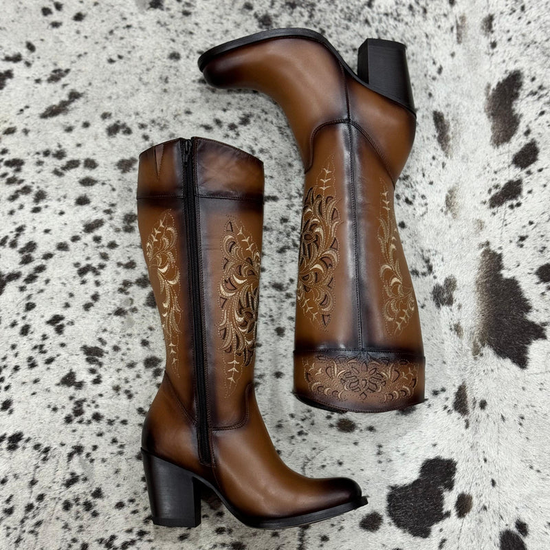 BOTAS VAQUERAS VANIDOSA PULL UP MIEL TUBO ALTO