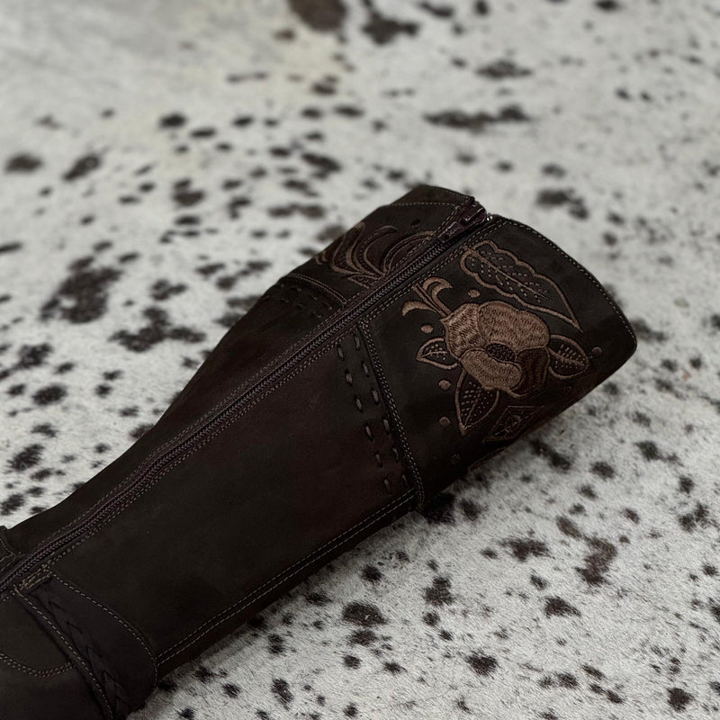 BOTAS VAQUERAS SUBLIME CHOCÓLATE NOBUCK TUBO ALTO