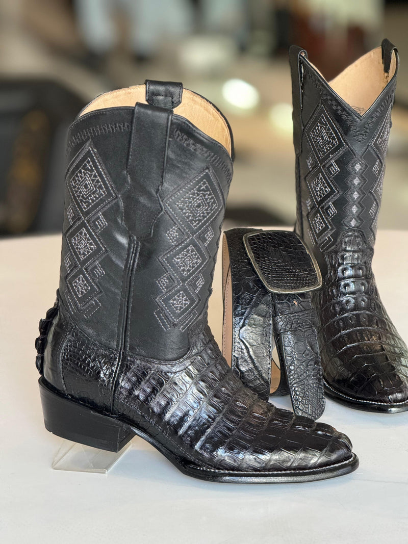 COMBO OVAL COCODRILO COLA BLACK