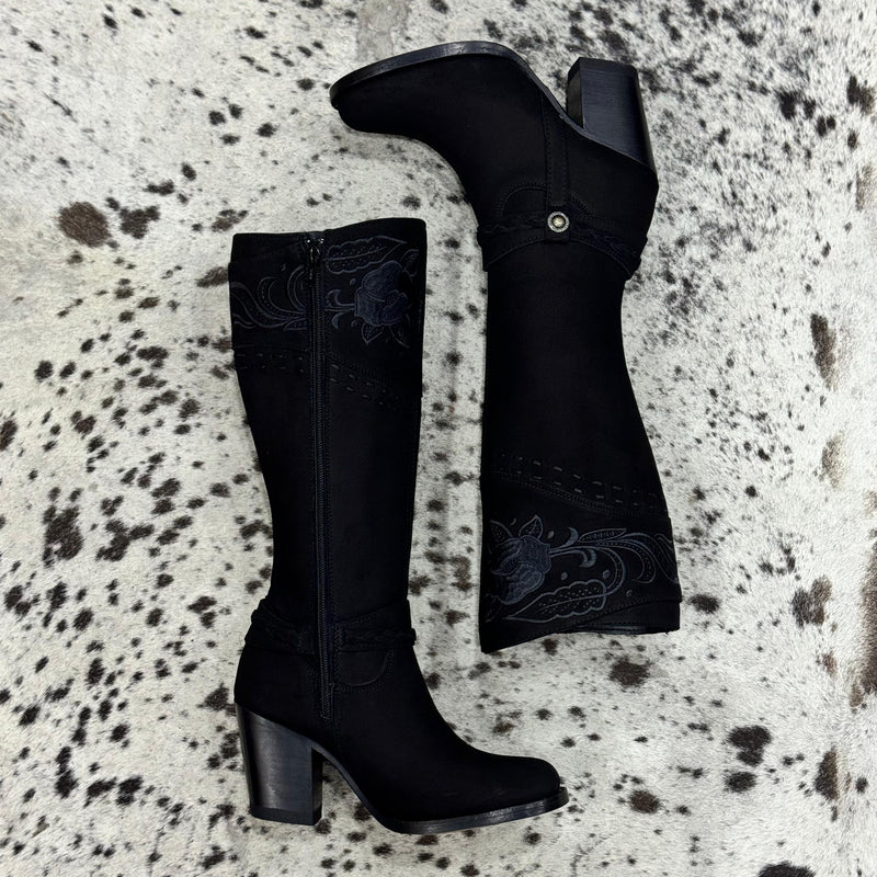 BOTAS VAQUERAS SUBLIME BLACK NOBUCK TUBO ALTO