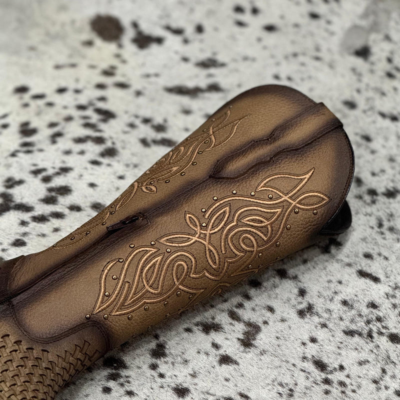 BOTAS VAQUERAS AYTANA BEIGE PETATILLO TUBO ALTO