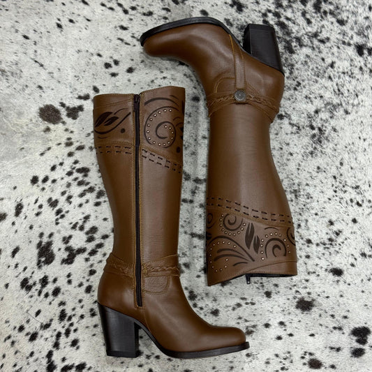 BOTAS VAQUERAS PULL UP MIEL TUBO ALTO