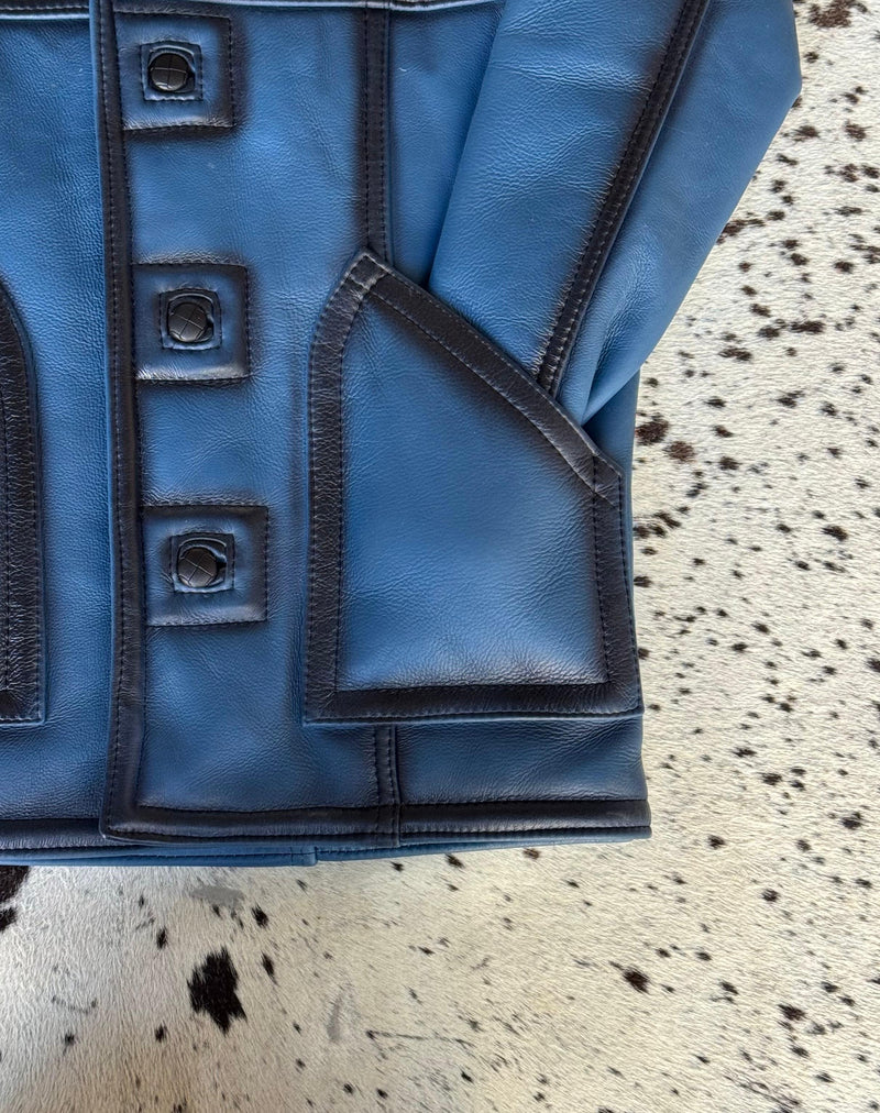 CHAMARRA BORREGO BOTONES BLUE