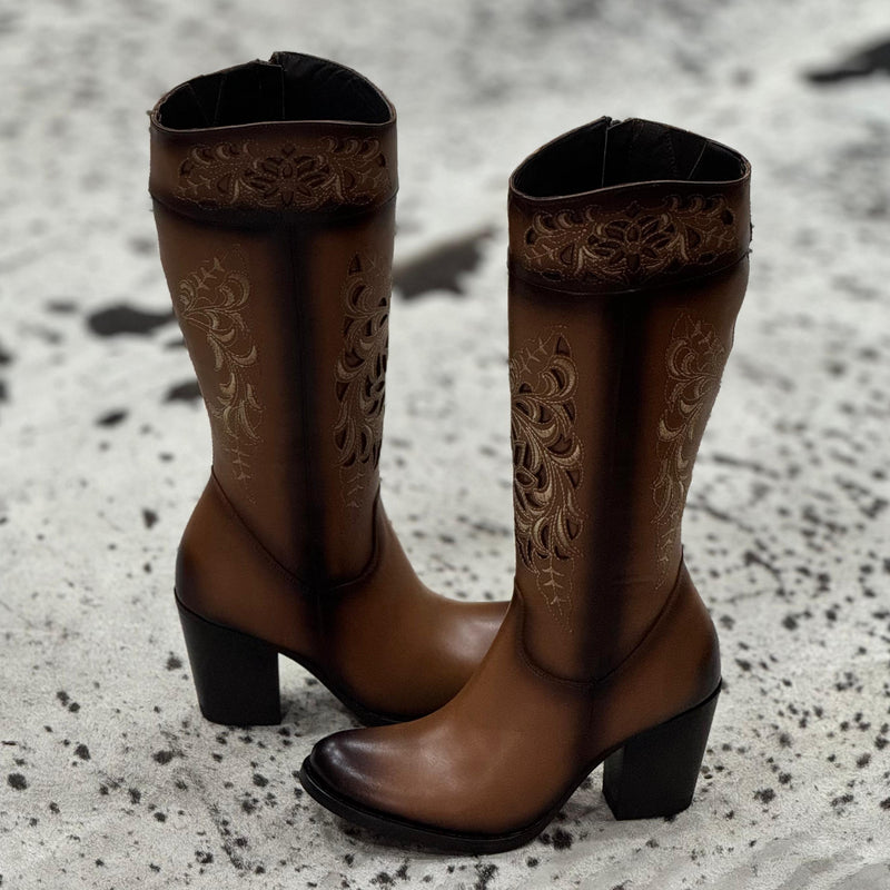 BOTAS VAQUERAS VANIDOSA PULL UP MIEL TUBO ALTO