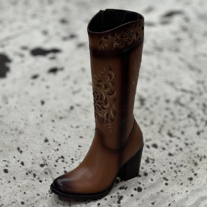 BOTAS VAQUERAS VANIDOSA PULL UP MIEL TUBO ALTO