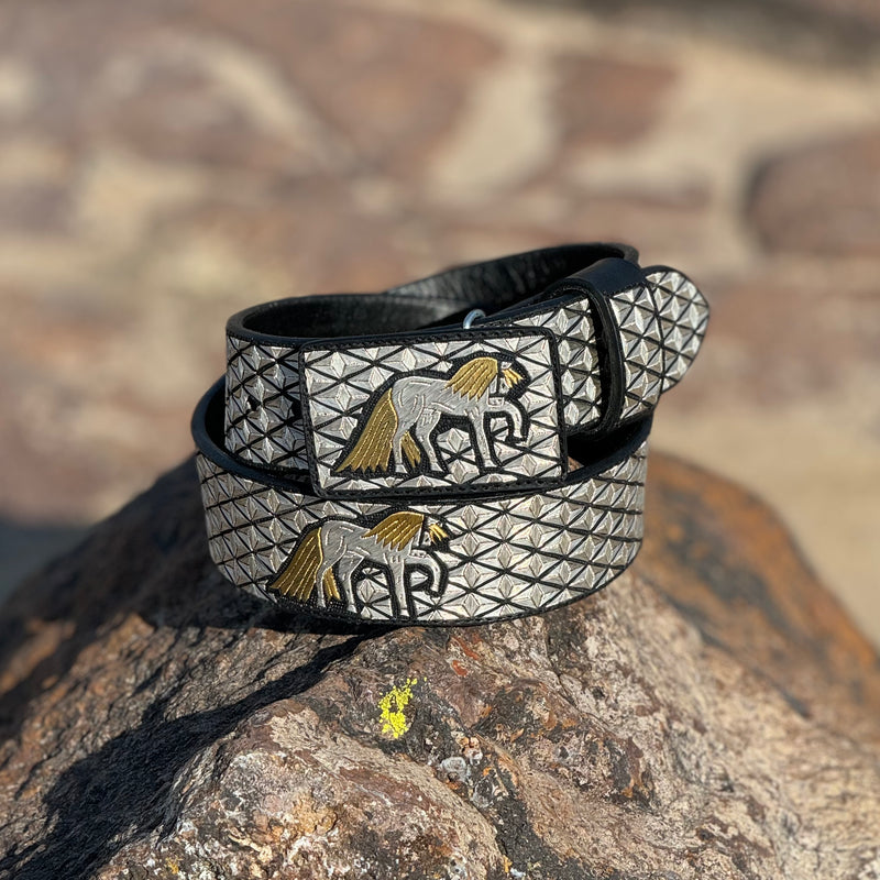 FAJO HILO DE PLATA ORIGINAL CABALLOS/DIAMANTES