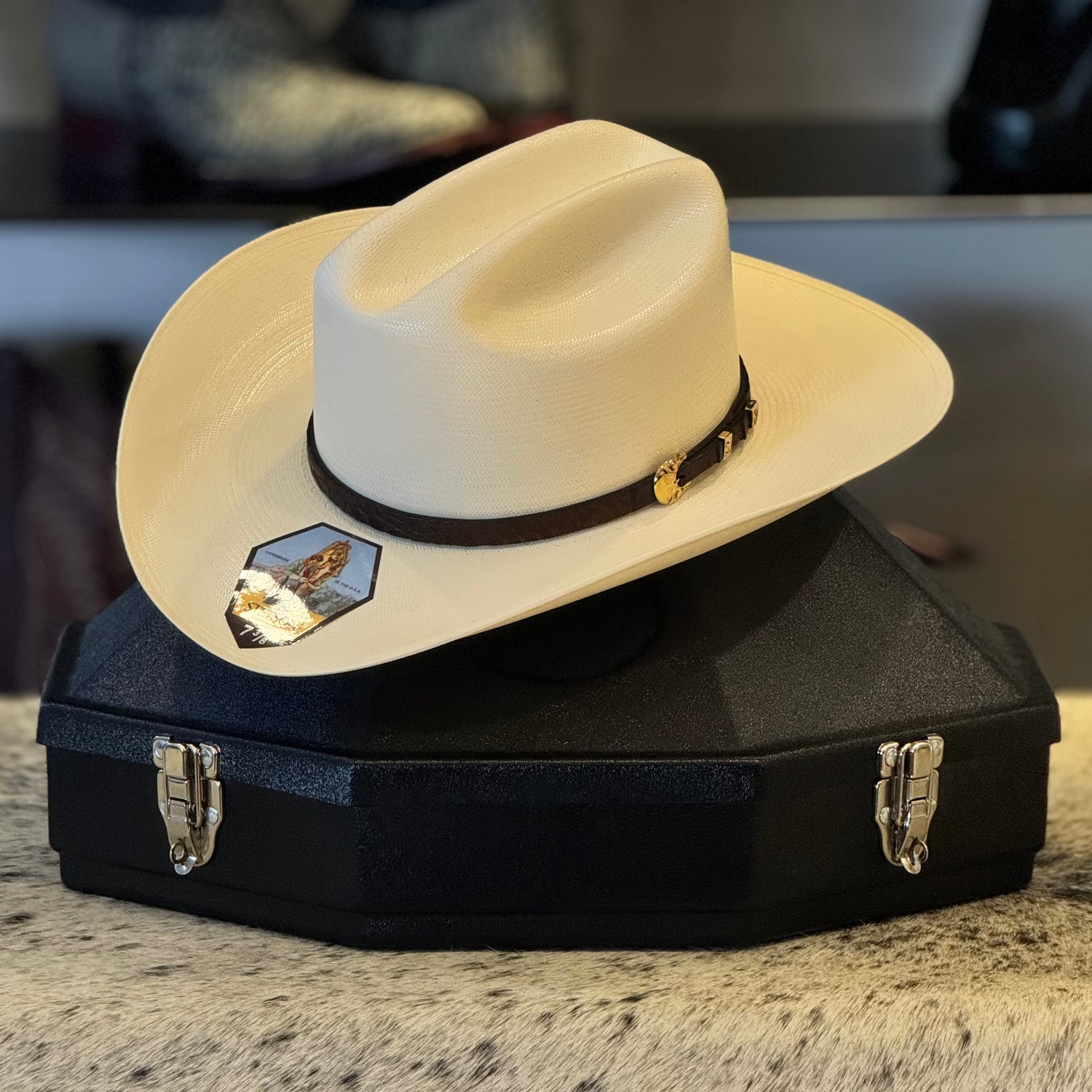 SOMBRERO STETSON EVILLA DE ORO CALIDAD 1000x + ESTUCHE DE VIAJE