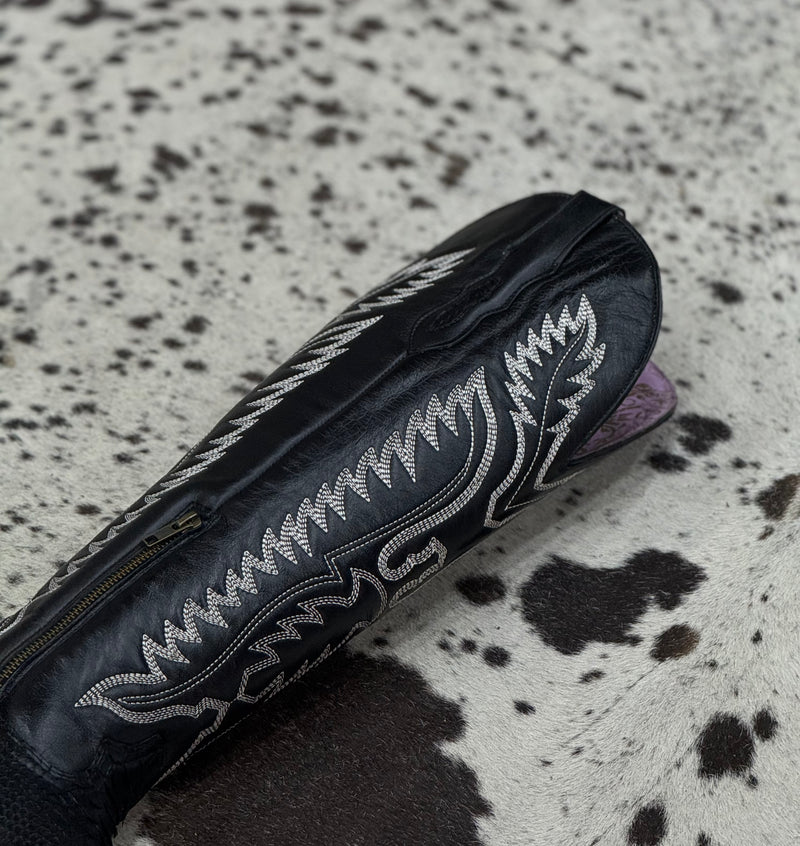 BOTAS VAQUERAS PYTHON BRILLOSO BLACK TUBO ALTO