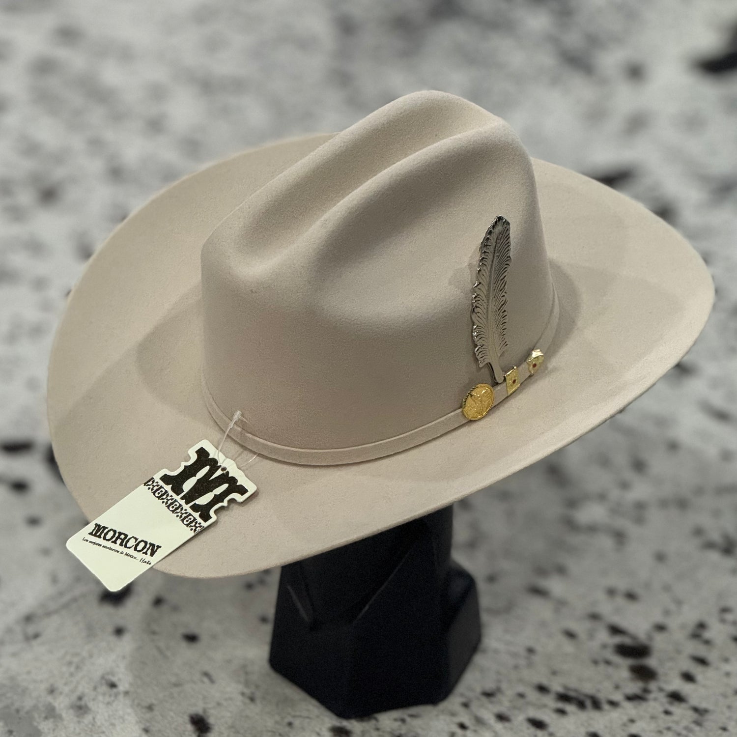 TEXANA MORCÓN ESTILO DIAMANTE PELO DE CONEJO ARENA 200x