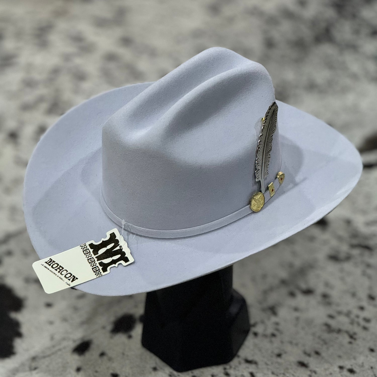 TEXANA MORCÓN ESTILO DIAMANTE PELO DE CONEJO GRIS CRISTAL 200x