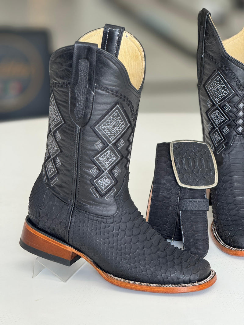 COMBO BULL PYTHON NOBUCK BLACK